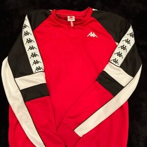 Kappa Banda Arlton Men's Red and Black Crew Neck Sweatshirt Size Large